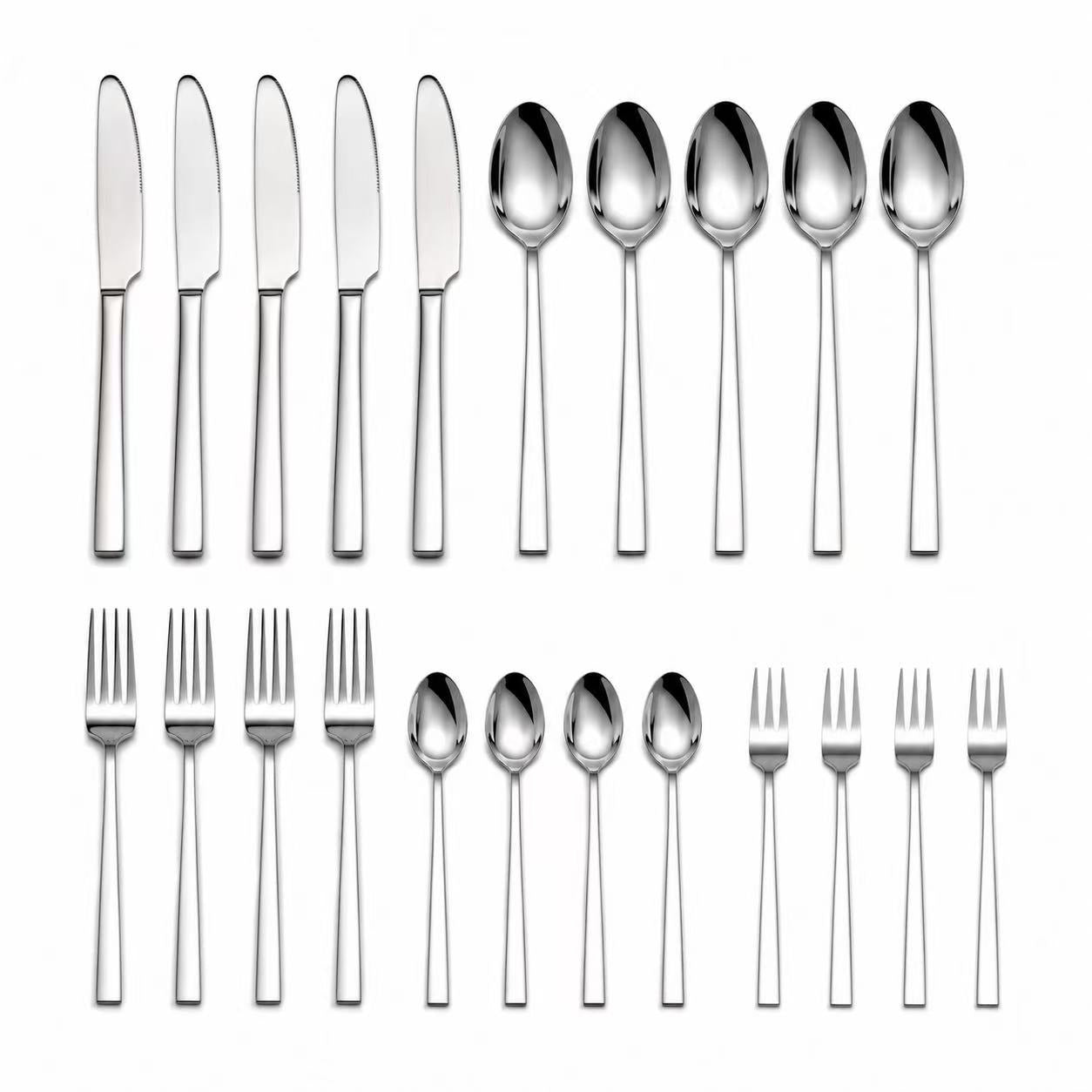 25-Piece Stainless Steel Flatware Set for 5